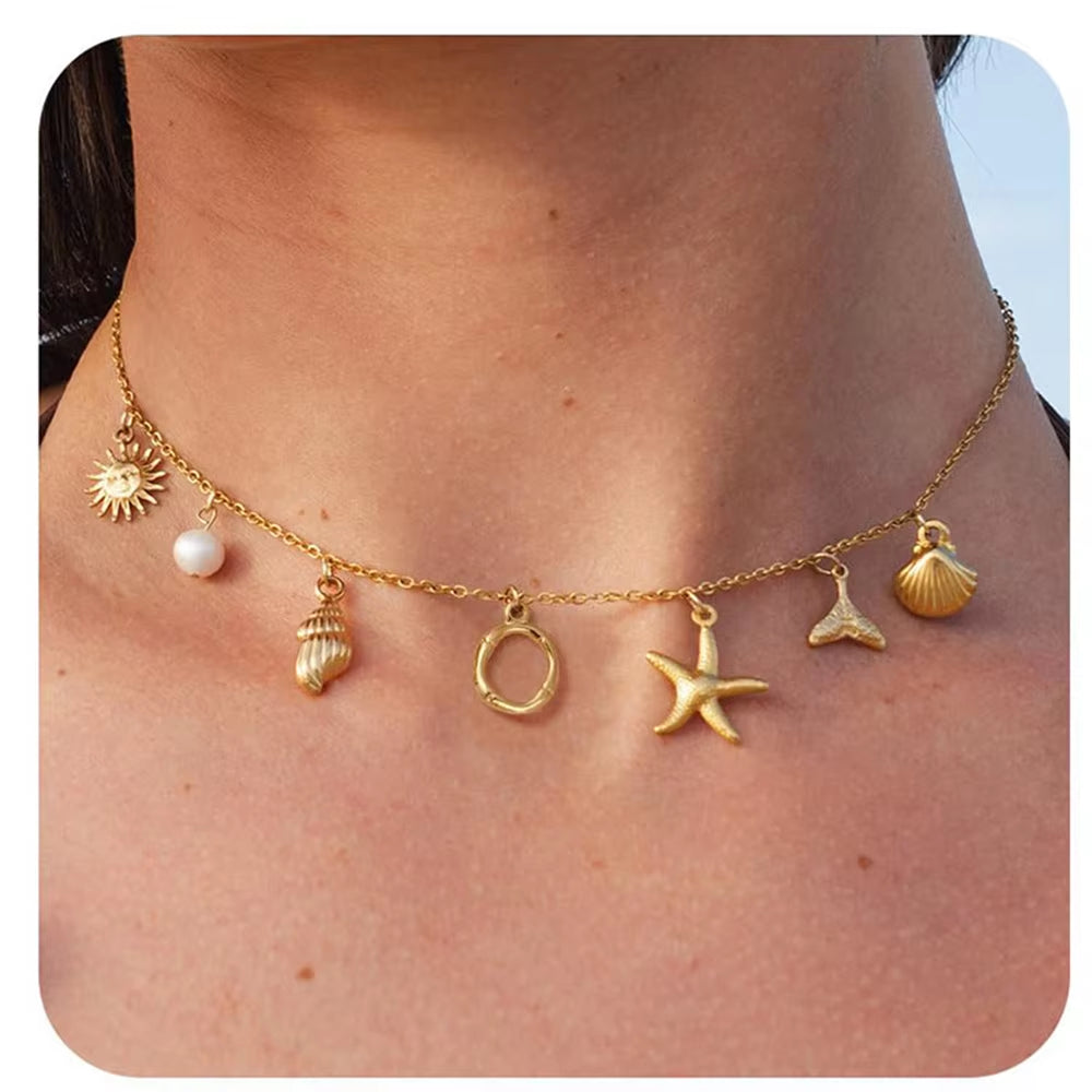 Surfer Girl Necklace With Letter Of Your Choice