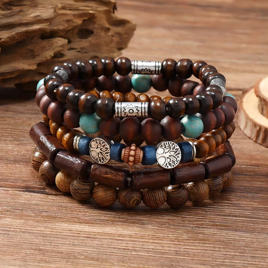 Beach Wood Bracelets and (5pcs)