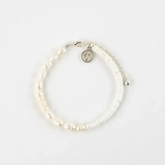 Genuine Puka Shell & Pearl Bracelet